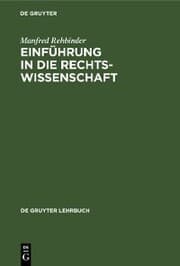 Cover von Einführung in die Rechtswissenschaft