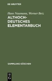 Cover von Althochdeutsches Elementarbuch