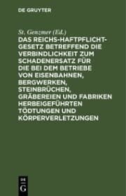 Cover von Das Reichs-Haftpflicht-Gesetz betreffend die Verbindlichkeit zum Schadenersatz für die bei dem Betriebe von Eisenbahnen, Bergwerken, Steinbrüchen, Gräbereien und Fabriken herbeigeführten Tödtungen und Körperverletzungen