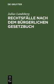 Cover von Rechtsfälle nach dem Bürgerlichen Gesetzbuch