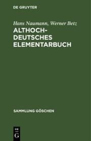 Cover von Althochdeutsches Elementarbuch