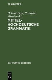 Cover von Mittelhochdeutsche Grammatik