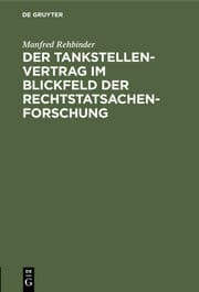 Cover von Der Tankstellenvertrag im Blickfeld der Rechtstatsachenforschung
