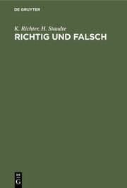 Cover von Richtig und falsch