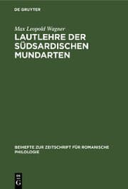 Cover von Lautlehre der Südsardischen Mundarten