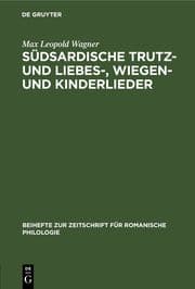 Cover von Südsardische Trutz- und Liebes-, Wiegen- und Kinderlieder