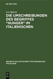 Cover von Die Umschreibungen des Begriffes 'Hunger' im Italienischen