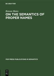 Cover von On the Semantics of Proper Names