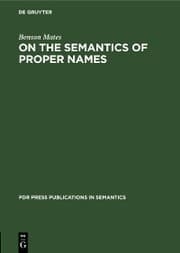 Cover von On the Semantics of Proper Names