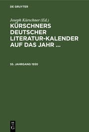 Cover von Kürschners Deutscher Literatur-Kalender auf das Jahr .... 55. Jahrgang 1930