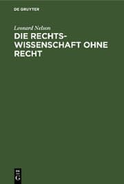 Cover von Die Rechtswissenschaft ohne Recht