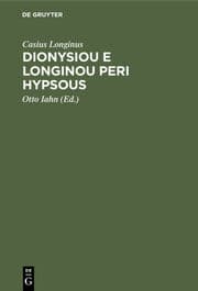 Cover von Dionysiou e Longinou Peri hypsous
