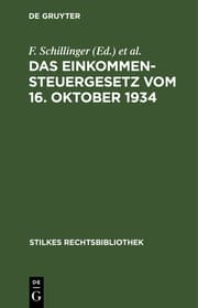 Cover von Das Einkommensteuergesetz vom 16. Oktober 1934