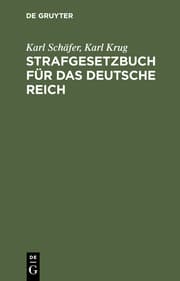 Cover von Strafgesetzbuch für das Deutsche Reich