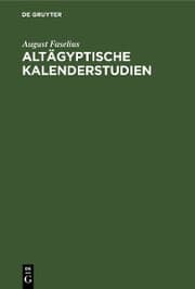 Cover von Altägyptische Kalenderstudien