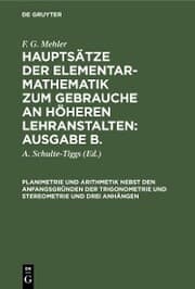 Cover von Planimetrie und Arithmetik nebst den Anfangsgründen der Trigonometrie und Stereometrie und drei Anhängen