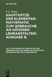 Cover von Arithmetik mit Einschluss der niederen Analysis, ebene und sphärische Trigonometrie und Stereometrie