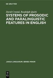 Cover von Systems of Prosodic and Paralinguistic Features in English