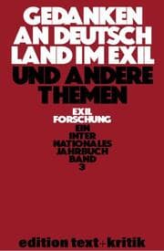 Cover von Gedanken an Deutschland im Exil und andere Themen