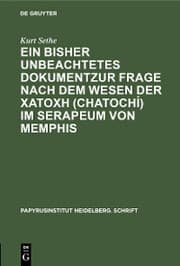 Cover von Ein bisher unbeachtetes Dokumentzur Frage nach dem Wesen der ¿¿¿¿¿¿ (chatochí) im Serapeum von Memphis
