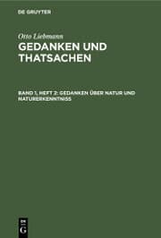 Cover von Gedanken über Natur und Naturerkenntniß
