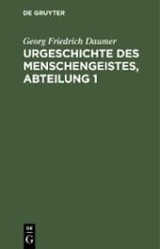 Cover von Urgeschichte des Menschengeistes, Abteilung 1