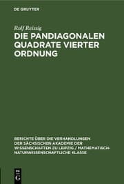 Cover von Die pandiagonalen Quadrate vierter Ordnung