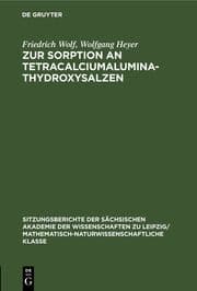 Cover von Zur Sorption an Tetracalciumaluminathydroxysalzen