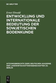 Cover von Entwicklung und internationale Bedeutung der sowjetischen Bodenkunde