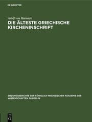 Cover von Die älteste griechische Kircheninschrift