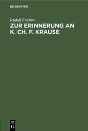 Cover von Zur Erinnerung an K. Ch. F. Krause