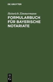 Cover von Formularbuch für Bayerische Notariate