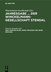 Cover von Winckelmann, seine Verleger und seine Drucker