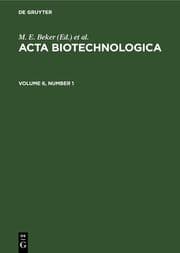 Cover von Acta Biotechnologica. Volume 6, Number 1