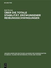 Cover von Über die Totale Stabilität. Erzwungener Reibungsschwingungen