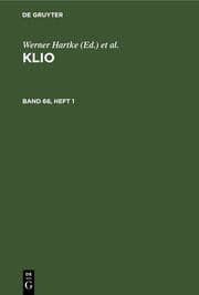 Cover von Klio. Band 66, Heft 1