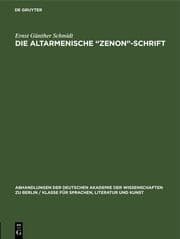 Cover von Die Altarmenische 'Zenon'-Schrift