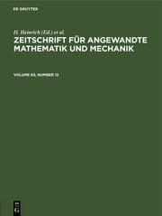 Cover von Zeitschrift für Angewandte Mathematik und Mechanik. Volume 65, Number 12