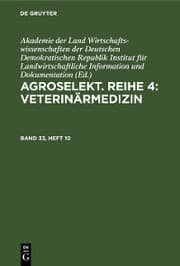 Cover von Agroselekt. Reihe 3: Tierproduktion. Band 33, Heft 10