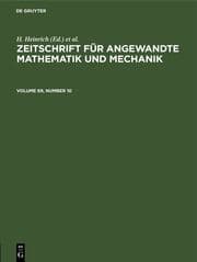 Cover von Zeitschrift für Angewandte Mathematik und Mechanik. Volume 69, Number 10