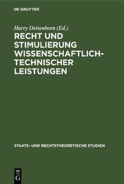 Cover von Recht und Stimulierung wissenschaftlich-technischer Leistungen