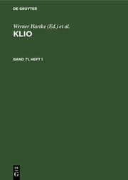 Cover von Klio. Band 71, Heft 1