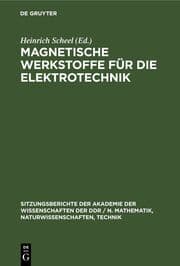 Cover von Magnetische Werkstoffe für die Elektrotechnik