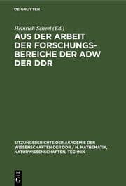 Cover von Aus der Arbeit der Forschungsbereiche der AdW der DDR