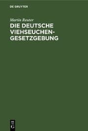 Cover von Die deutsche Viehseuchengesetzgebung