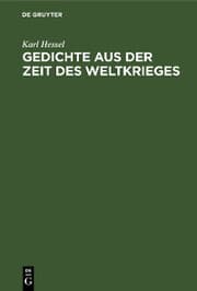 Cover von Gedichte aus der Zeit des Weltkrieges