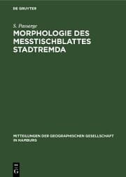 Cover von Morphologie des Meßtischblattes Stadtremda