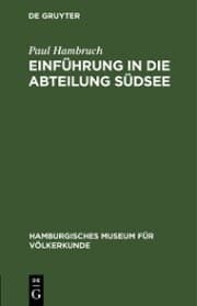 Cover von Einführung in die Abteilung Südsee