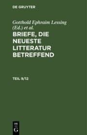 Cover von Briefe, die neueste Litteratur betreffend. Teil 9/12