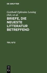Cover von Briefe, die neueste Litteratur betreffend. Teil 9/12
